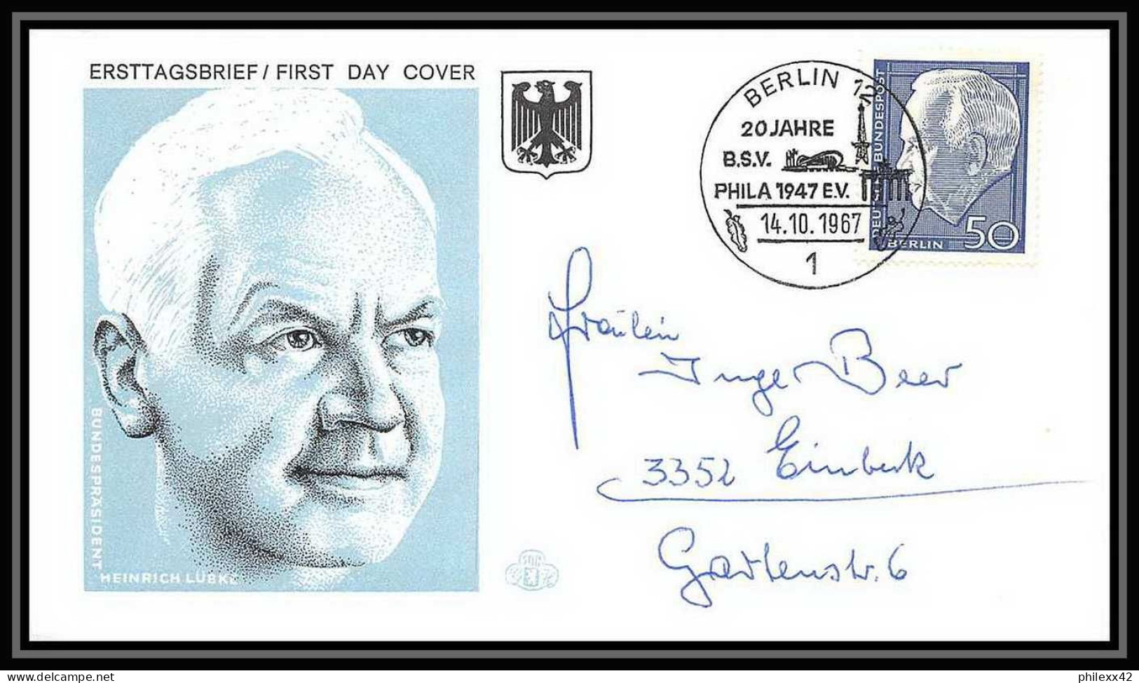 10848/ Espace (space Raumfahrt) Lettre (cover Briefe) 14/10/1967 Berlin Lubke Allemagne (germany BERLIN) - Europe