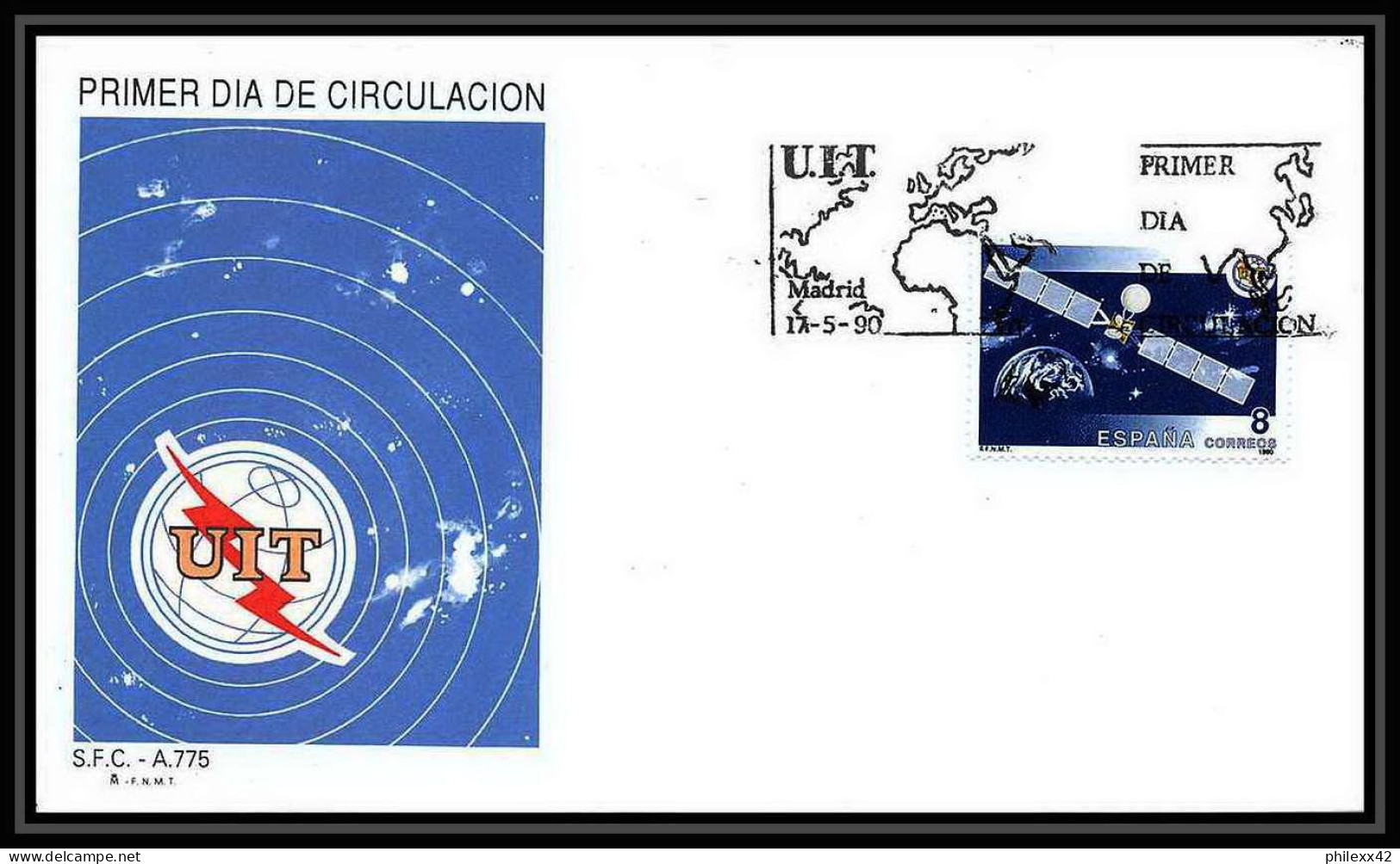 10535/ Espace (space Raumfahrt) Lettre (cover Briefe) 17/5/1990 Uit Espagne (spain) - Europe