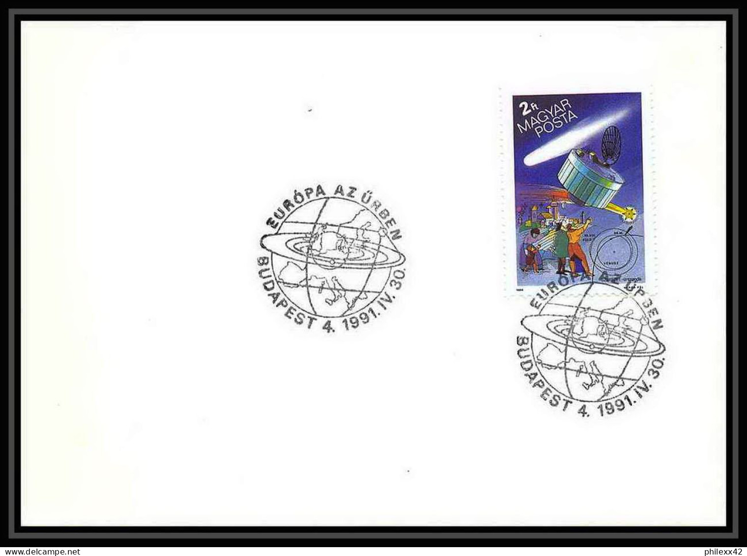 10530/ Espace (space Raumfahrt) Lettre (cover Briefe) 4/5/1991 Europa 91 Satellite Hongrie (Hungary) - Europe