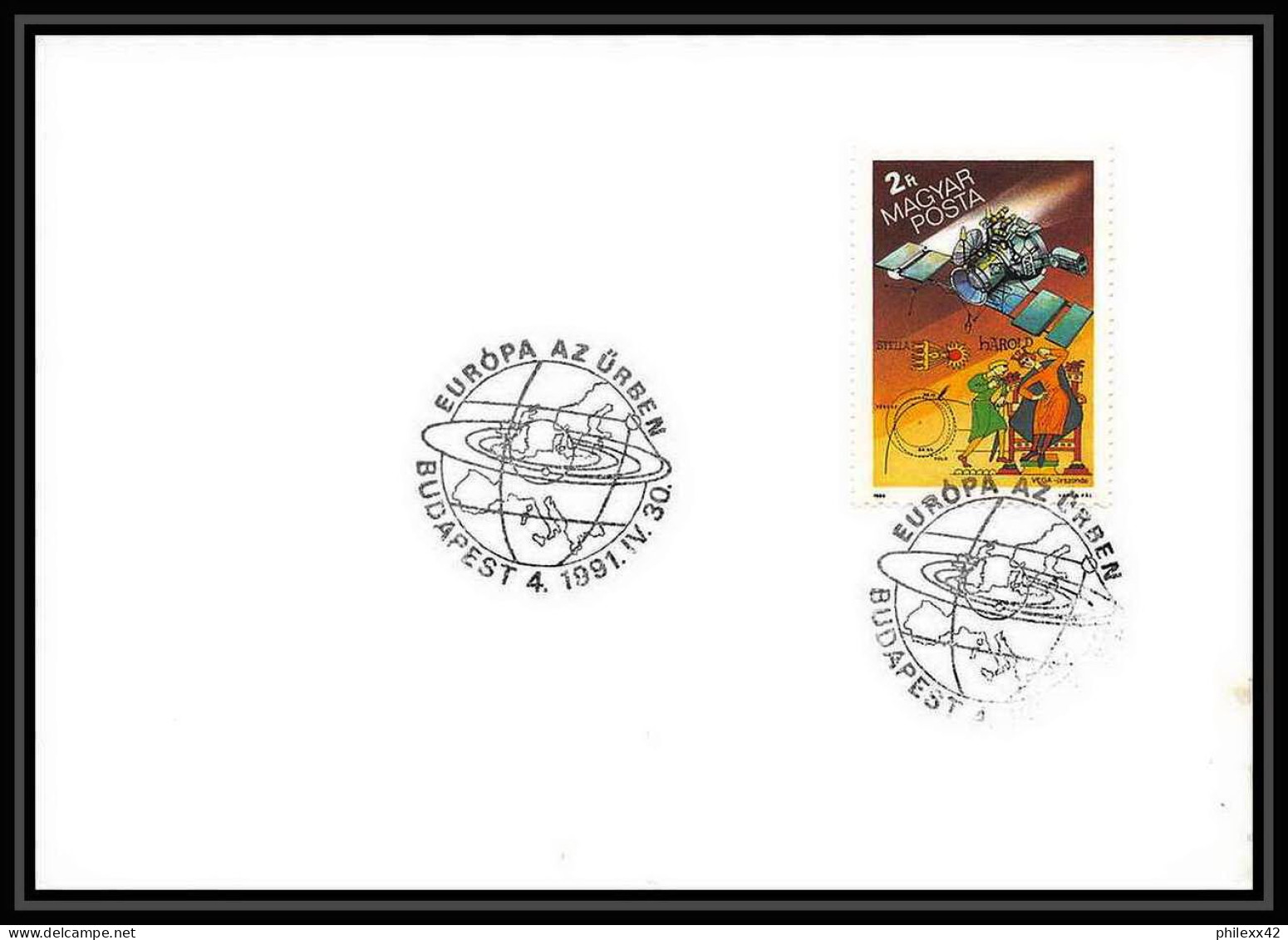 10527/ Espace (space Raumfahrt) Lettre (cover Briefe) 4/5/1991 Europa 91 Satellite Hongrie (Hungary) - Europe