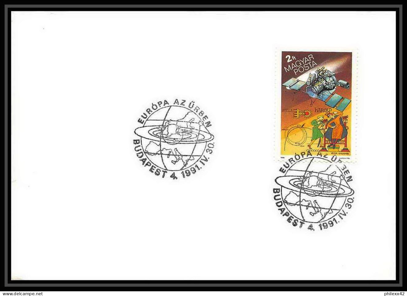 10524/ Espace (space Raumfahrt) Lettre (cover Briefe) 4/5/1991 Europa 91 Satellite Hongrie (Hungary) - Europe