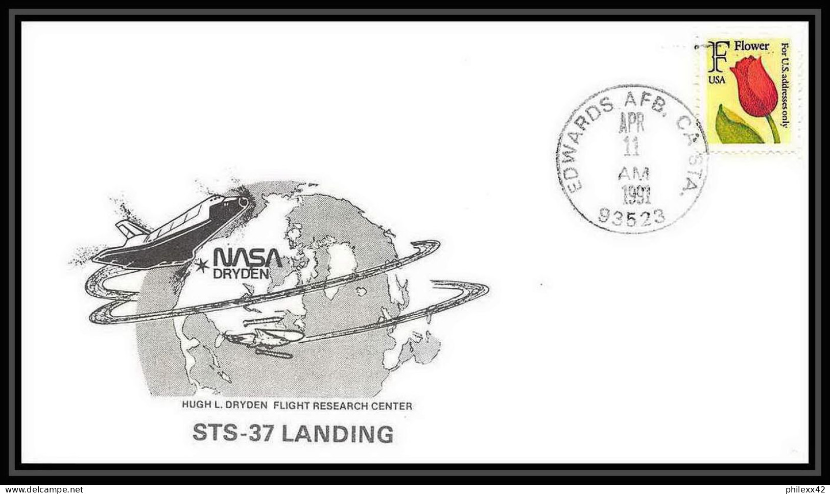 10510/ Espace (space Raumfahrt) Lettre (cover Briefe) 11/4/1991 Shuttle (navette) Sts-37 Landing USA - Stati Uniti