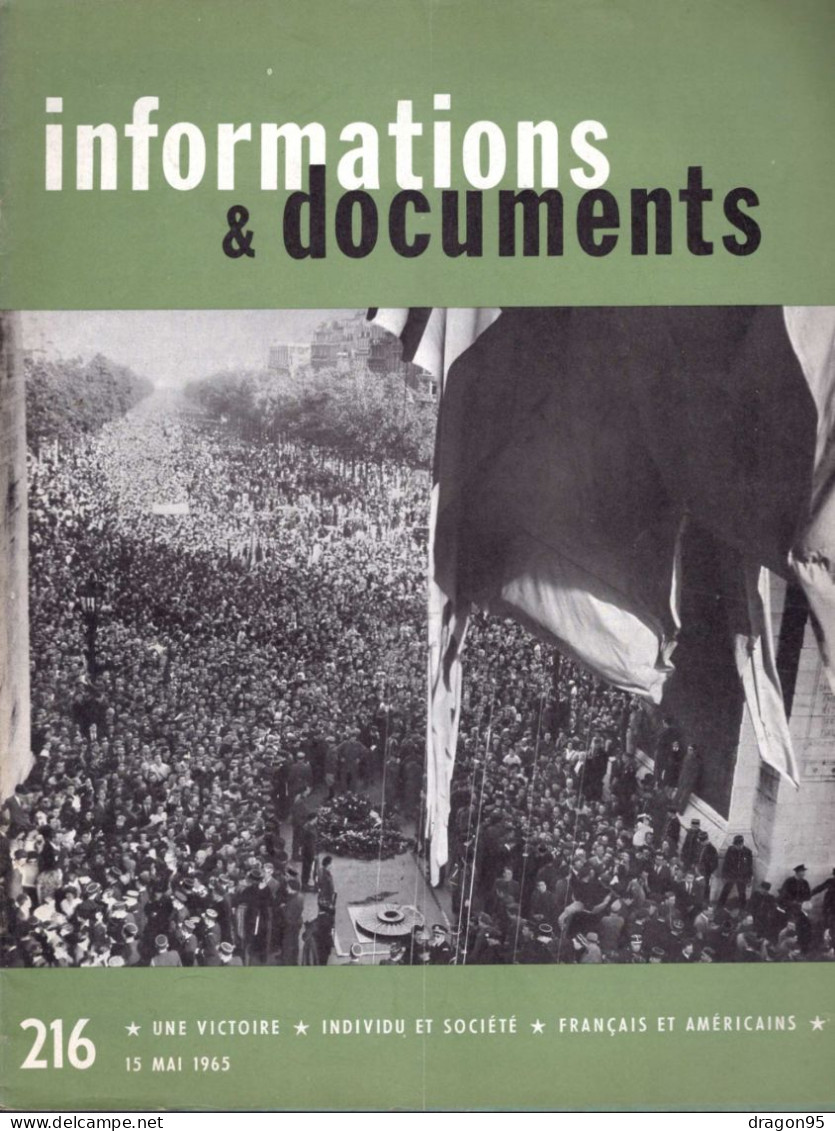 Revue Diplomatique Informations & Documents N° 216 - Mai 1965 - Une Victoire - Français Et Américains - Geschichte