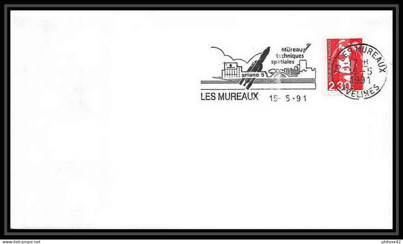 10461/ Espace (space Raumfahrt) Lettre (cover) 15/5/1991 Inauguration Du Site Ariane 5 Les Mureaux France - Europe