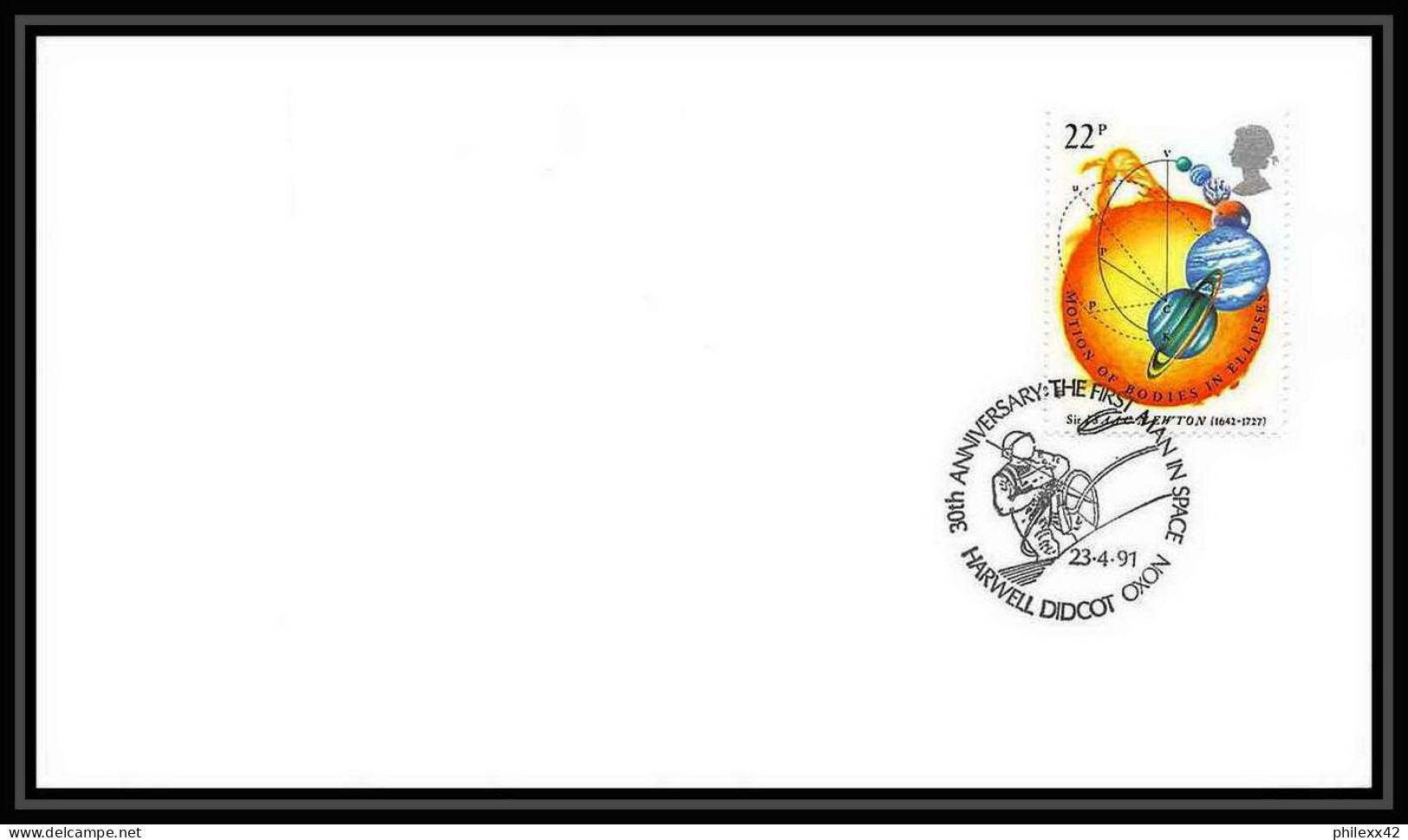 10408/ Espace (space) Lettre (cover) 23/4/1991 England Apollo 11 Man In Space Great Britain - Europe