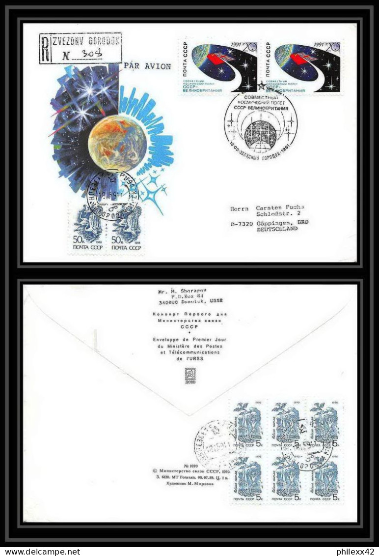 10329/ Espace (space Raumfahrt) Lettre (cover) 18/4/1991 Soyuz (soyouz Sojus) Start Tm-12 (urss USSR) - Rusia & URSS
