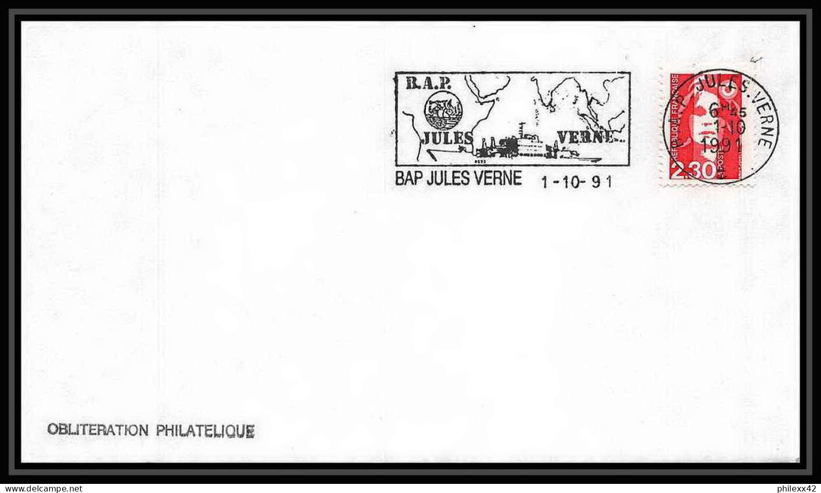 10181/ Espace (space Raumfahrt) Lettre (cover Briefe) 1/10/1991 Bap Jules Verne France - Europe