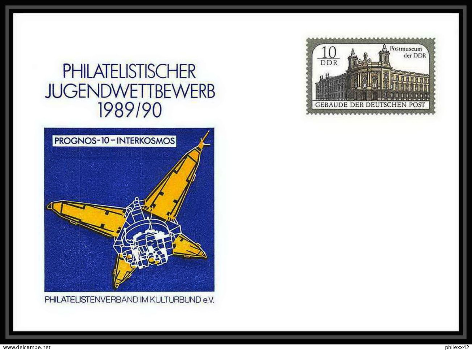 10158/ Espace (space) Entier Postal (Stamped Stationery) 1990 Prognos 10 Interkosmos Satellite Allemagne (germany DDR) - Europe