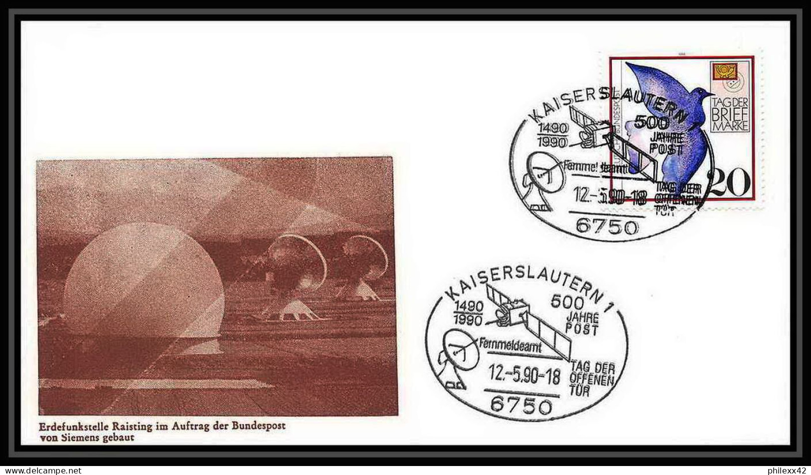 10143/ Espace (space Raumfahrt) Lettre (cover Briefe) 12/5/1990 Kaiserslautern Satellite Allemagne (germany Bund) - Europe