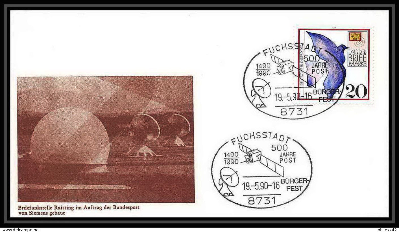 10144/ Espace (space Raumfahrt) Lettre (cover Briefe) 19/5/1990 Fuchsstadt Satellite Allemagne (germany Bund) - Europa