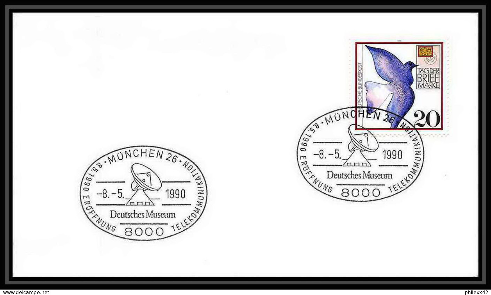 10142/ Espace (space Raumfahrt) Lettre (cover Briefe) 8/5/1990 Munchen Telecommunication Allemagne (germany Bund) - Europe