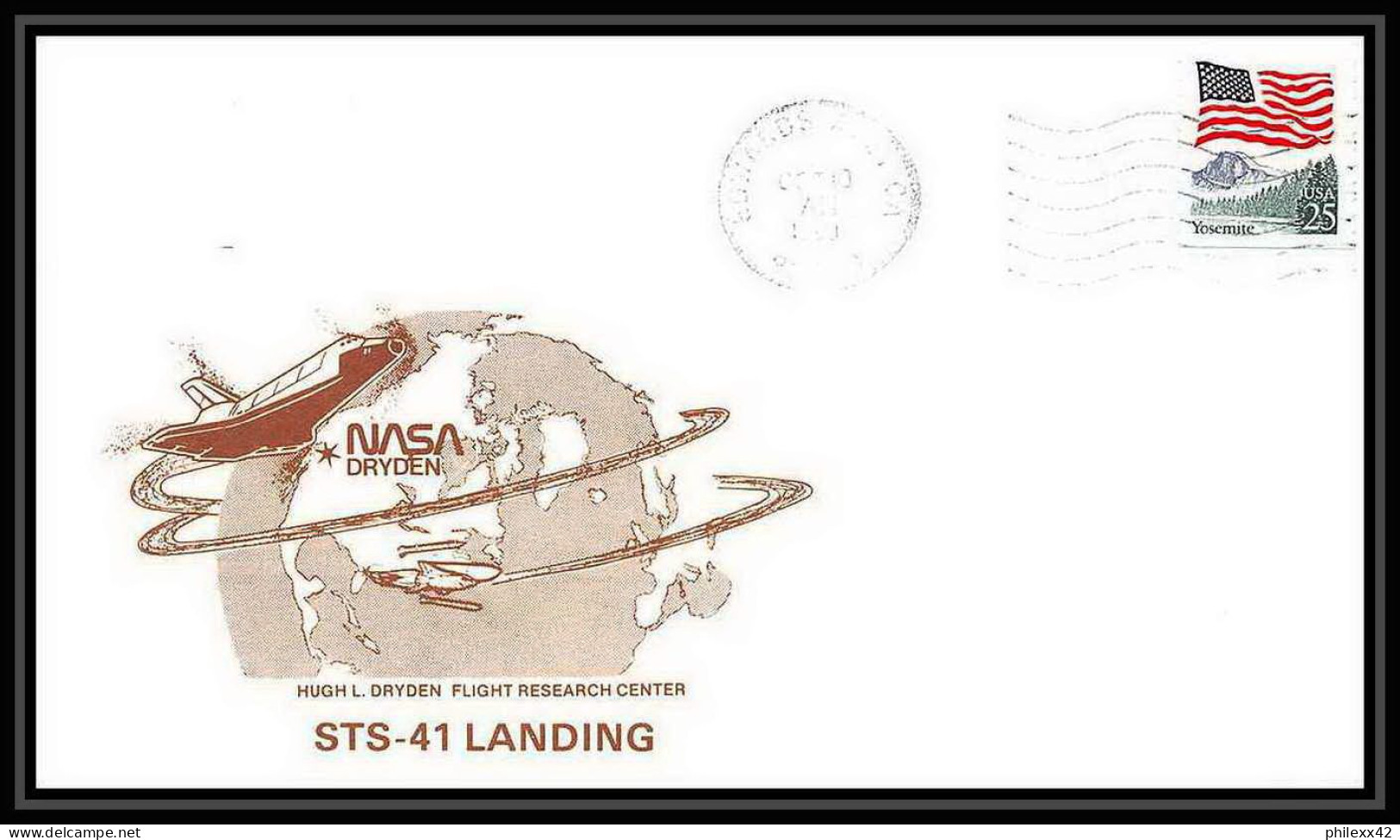 10125/ Espace (space Raumfahrt) Lettre (cover Briefe) 10/10/1990 Sts-41 Landing Shuttle (navette) Edwards USA - Estados Unidos