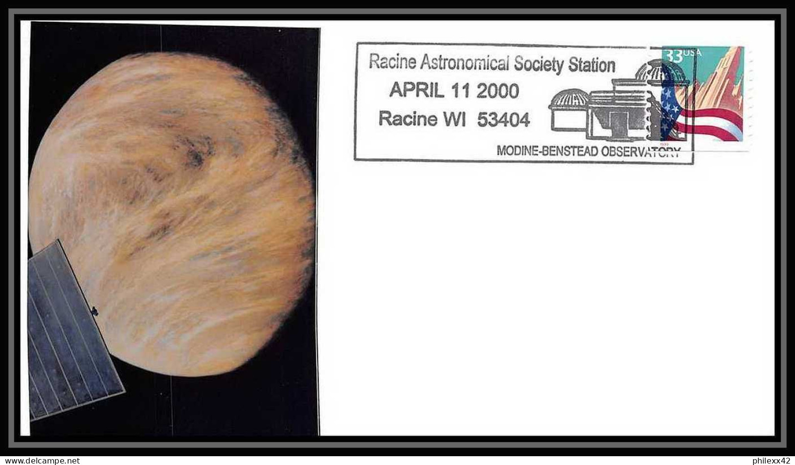 10984/ Espace (space Raumfahrt) Lettre (cover Briefe) 11/4/2000 Racine Astronomical Station Earth USA - Estados Unidos