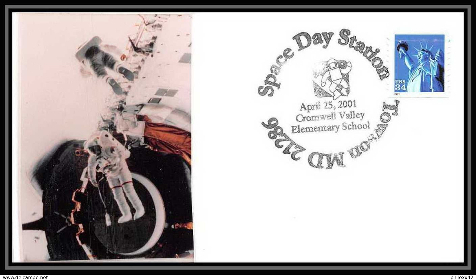 10936/ Espace (space Raumfahrt) Lettre (cover Briefe) 25/4/2001 Space Day Station Cromwell USA - Verenigde Staten