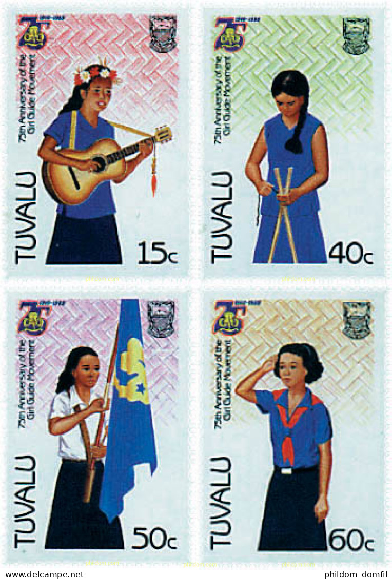 729261 HINGED TUVALU 1985 75 ANIVERSARIO DEL ESCULTISMO FEMENINO - Tuvalu (fr. Elliceinseln)