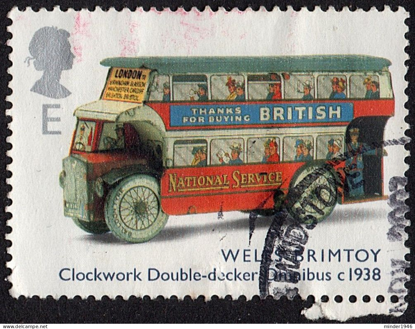 GREAT BRITAIN 2003 QEII E Multicoloured, Classic Transport Wells-Clockwork Double Decker Bus SG 2998 FU - Usados