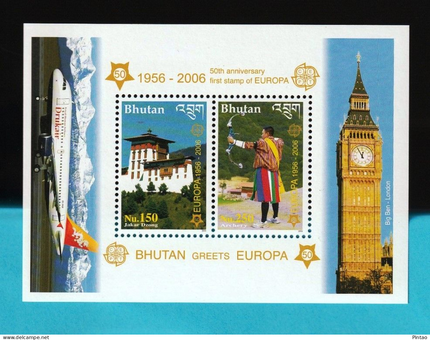 SSCF283r- BUTÃO 2006 -  50ºANIV. SELOS EUROPA -  MNH_ VC= $20 (SCOTT 2017) - Bhután