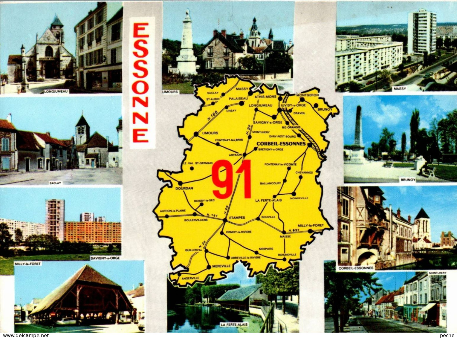 N°1162 Z -cpsm Carte Géographique De L'Essonne- - Landkarten