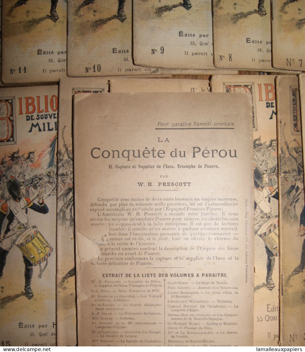 Lot de 14 numéros de la bibliothèque des souvenirs et récits militaires (1896-97)