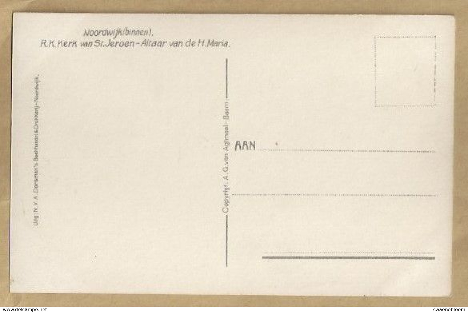 NL.- NOORWIJK BINNEN. R.K. KERK VAN St. JEROEN - ALTAAR VAN DE H. MARIA. ONGELOPEN - Iglesias Y Catedrales