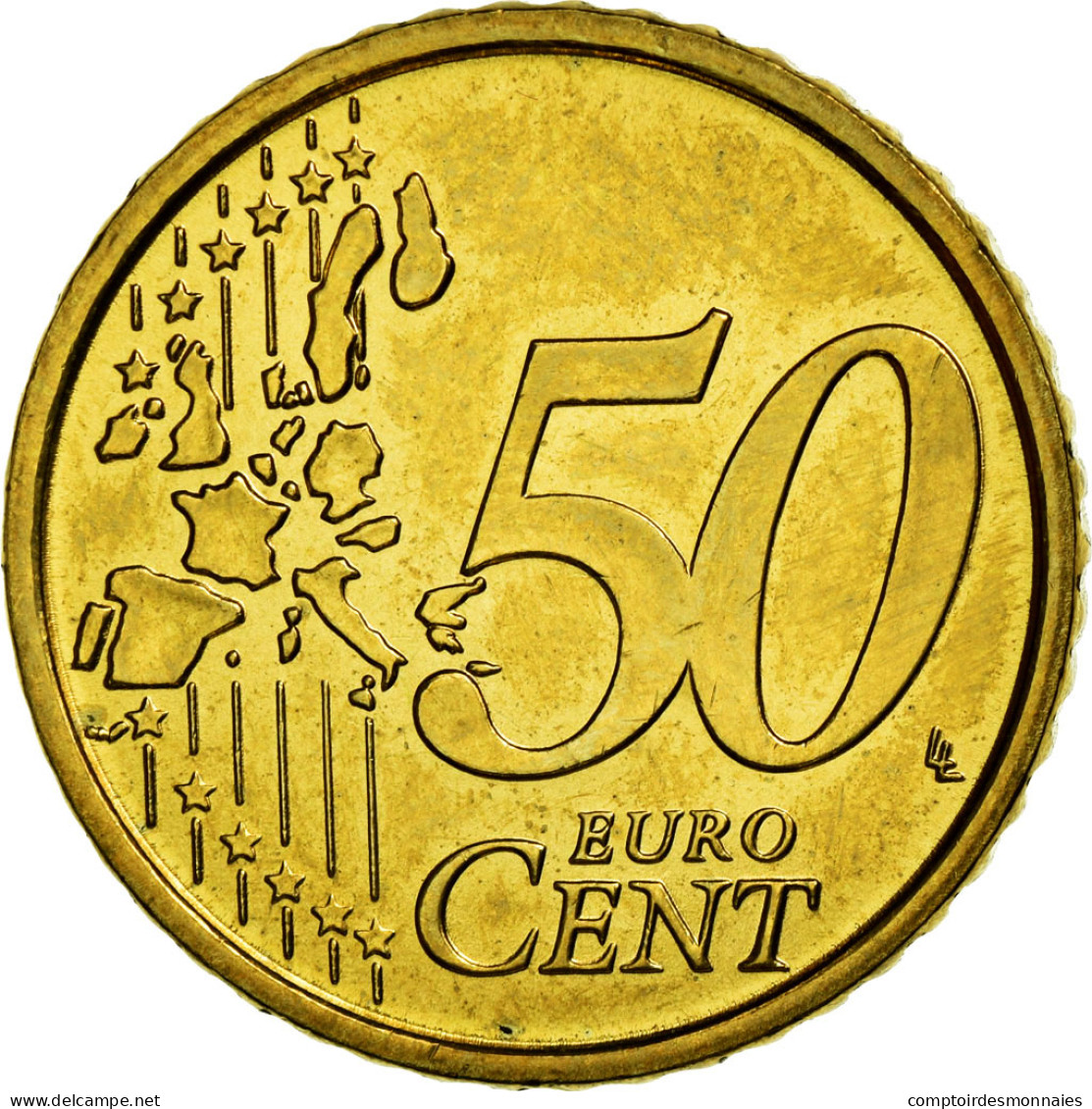 Italie, 50 Euro Cent, 2002, SPL, Laiton, KM:215 - Italia