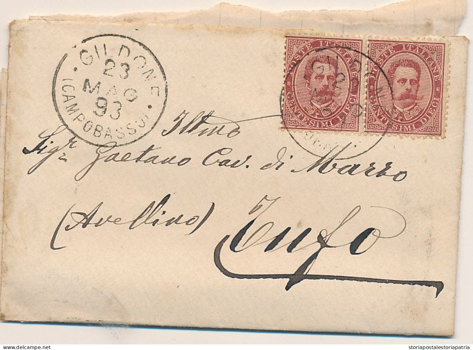 1893 GILDONE CAMPOBASSO CERCHIO GRANDE - Poststempel