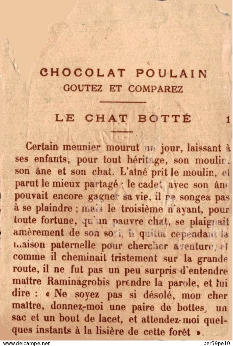 CHROMO CHOCOLAT POULAIN N°1 LE CHAT BOTTE - Poulain