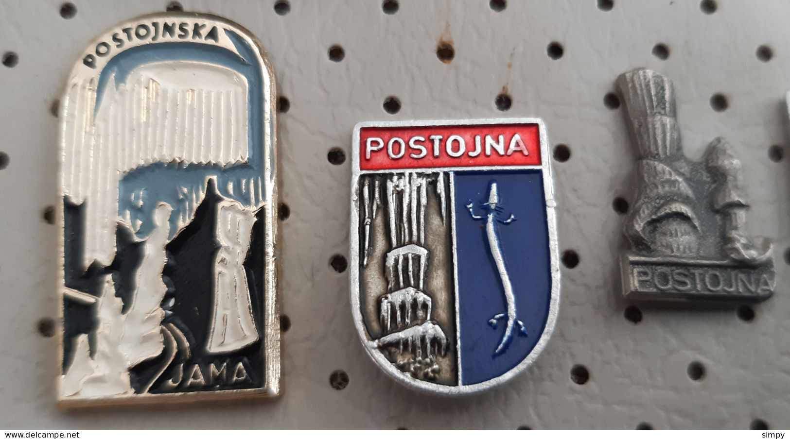 POSTOJNA Postumia Postojnska Jama Human Fish Grotte Cave Speleology Cavern Slovenia Vintage Pins - Villes