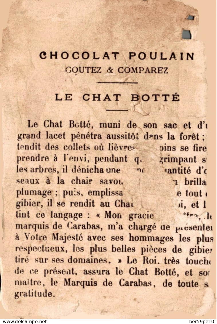 CHROMO CHOCOLAT POULAIN N°2 LE CHAT BOTTE - Poulain