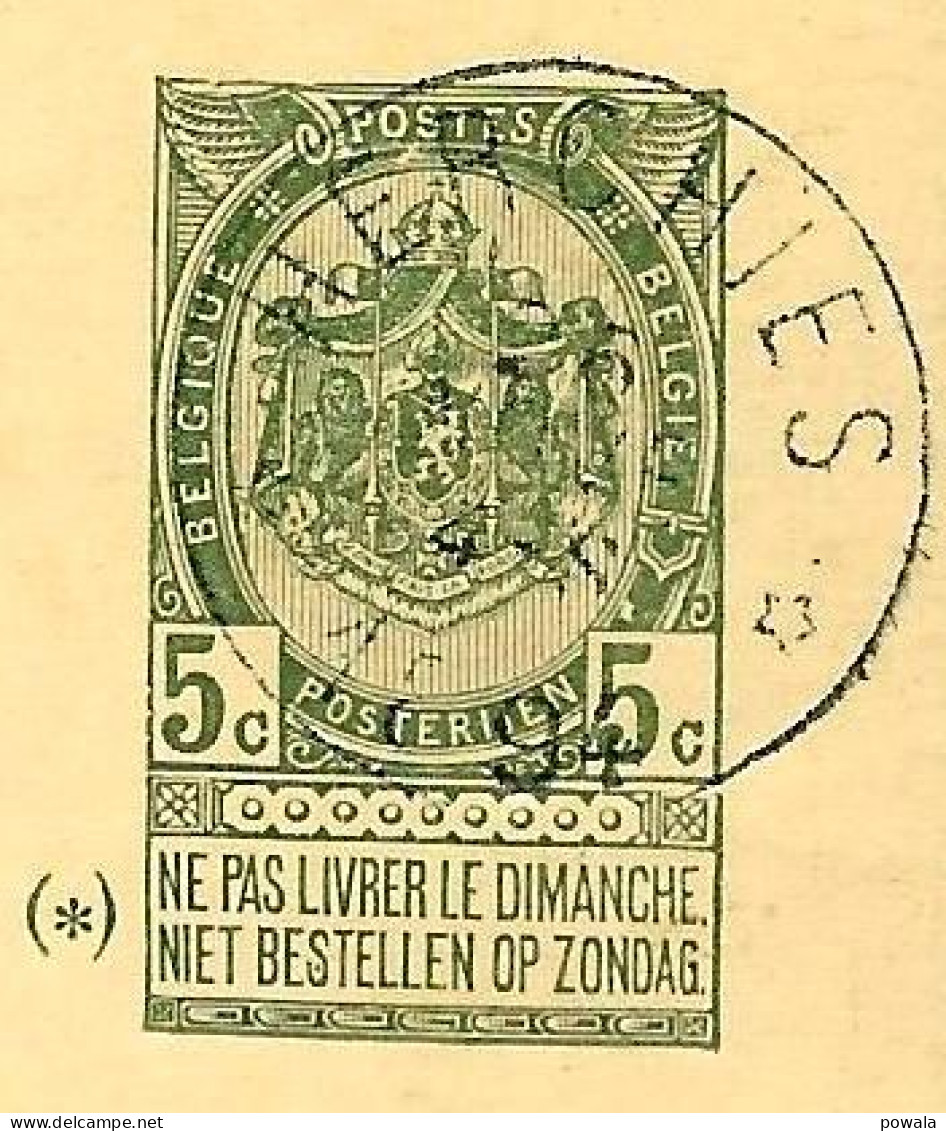Sterstempel Depot-relais HERCHIES 26 NOVE 1894 Op Entier (cote COBA 50) ; Beschadigde Onderkant ! - Postmarks With Stars