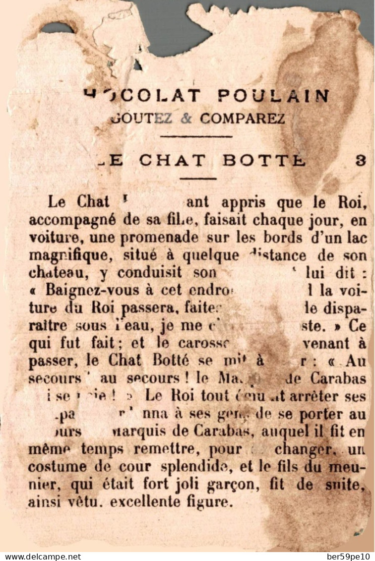 CHROMO CHOCOLAT POULAIN N°3 LE CHAT BOTTE - Poulain