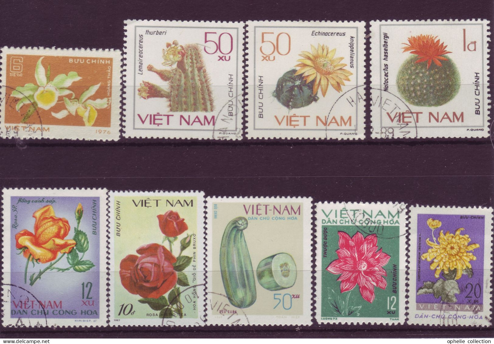 Asie - Vietnam - Flore - 9 Timbres Différents  - 6915 - Vietnam