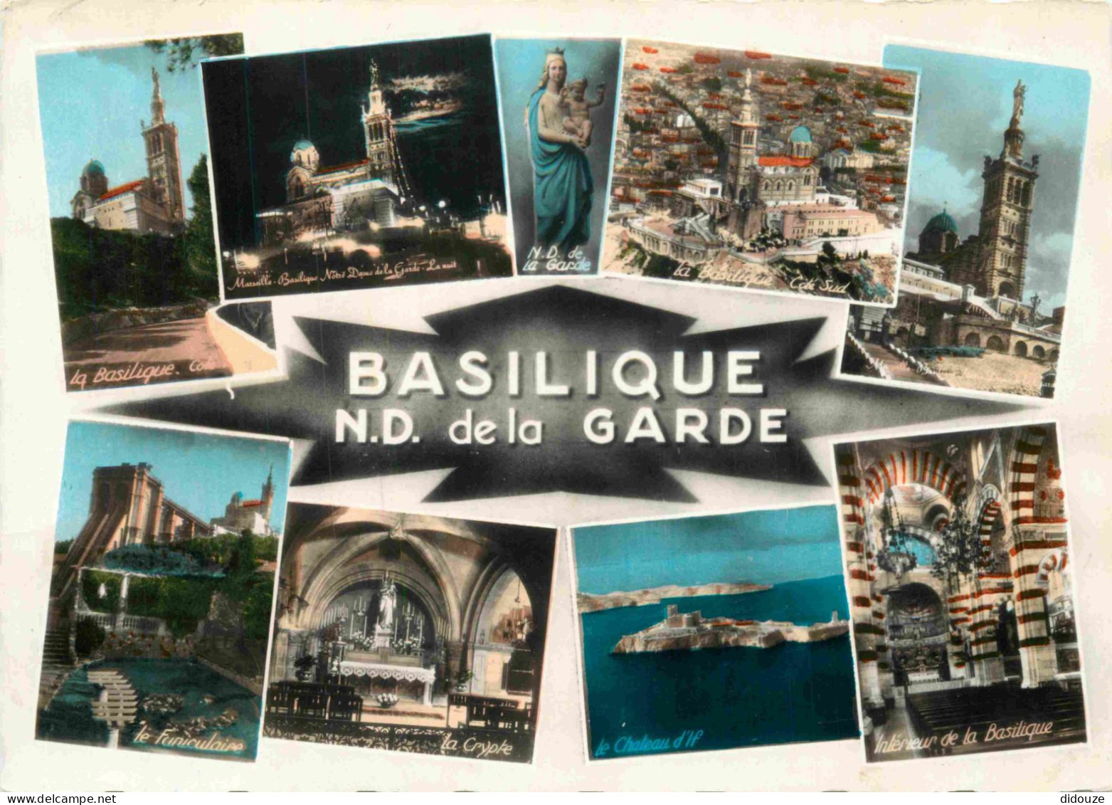 13 - Marseille - Basilique Notre Dame De La Garde - Multivues - Mention Photographie Véritable - Carte Dentelée - CPSM G - Notre-Dame De La Garde, Ascenseur