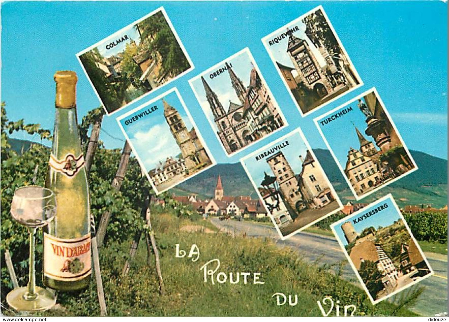 Vignes - Alsace - Multivues - La Route Du Vin - CPM - Flamme Postale - Voir Scans Recto-Verso - Viñedos