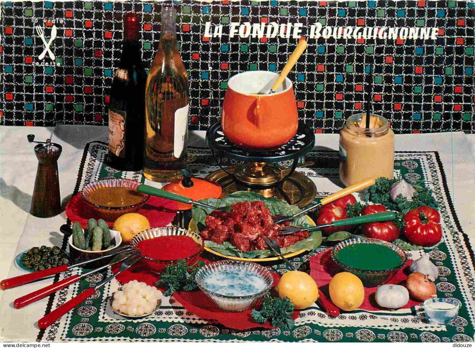 Recettes De Cuisine - Fondue Bourguignonne - Gastronomie - Carte Dentelée - CPSM Grand Format - Voir Scans Recto-Verso - Recipes (cooking)