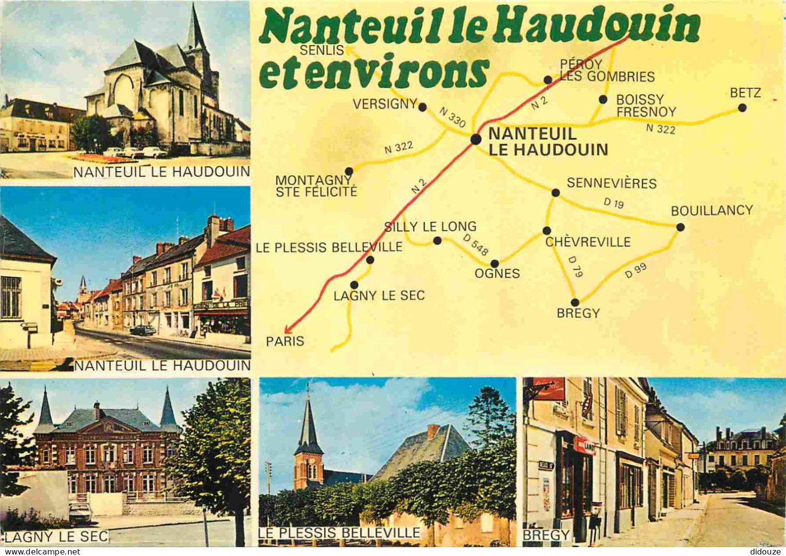 60 - Nanteuil Le Haudouin - Et Ses Environs - Multivues - Carte Géographique - CPM - Oblitération Ronde  - Voir Scans Re - Nanteuil-le-Haudouin