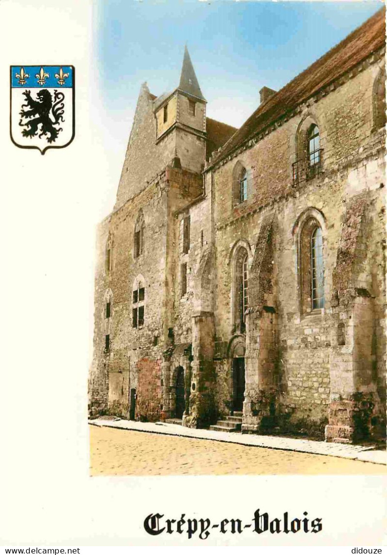 60 - Crépy En Valois - La Façade Du Donjon - Blasons - Mention Photographie Véritable - Carte Dentelée - CPSM Grand Form - Crepy En Valois