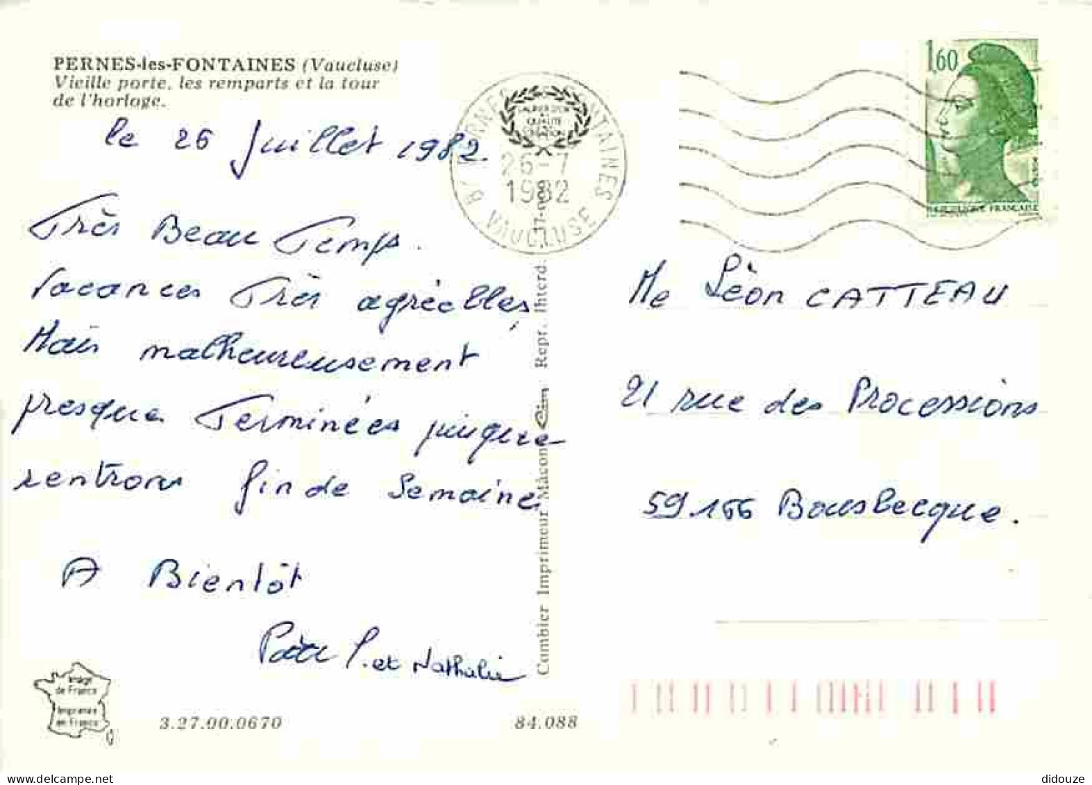 84 - Pernes Les Fontaines - Vieille Porte - Les Remparts Et La Tour De L'horloge - CPM - Voir Scans Recto-Verso - Pernes Les Fontaines