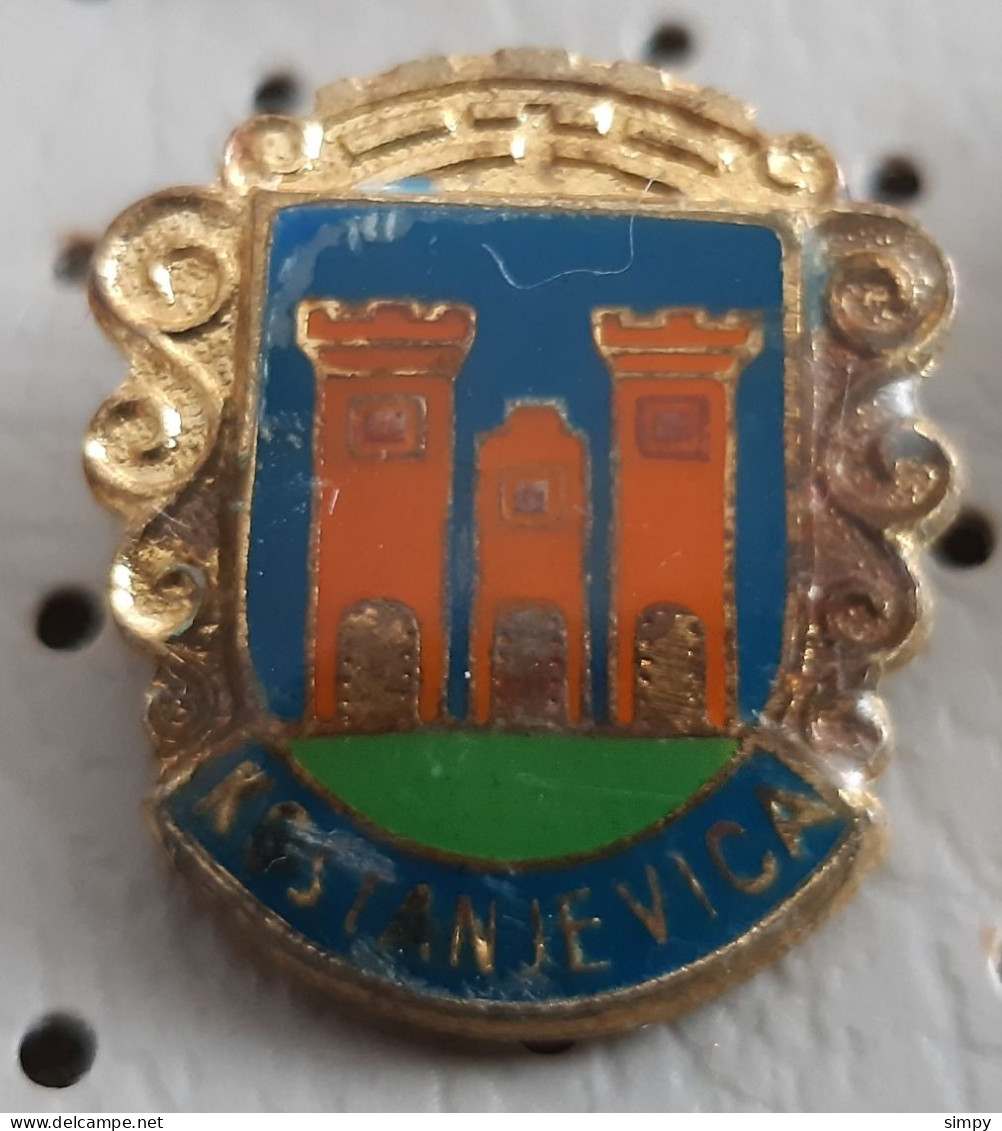 Kostanjevica Na Krki  Coat Of Arms Slovenia Pin Badge - Villes