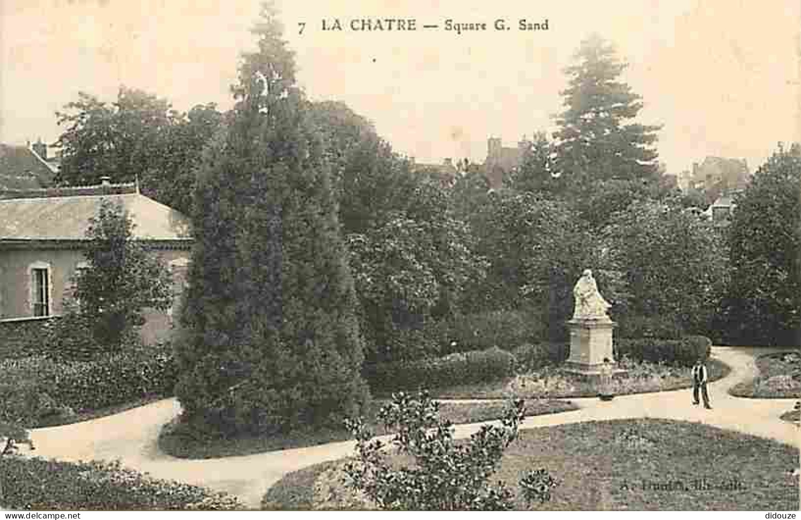 36 - La Chatre - Square G Sand - Animée - Oblitération Ronde De 1908 - CPA - Voir Scans Recto-Verso - La Chatre