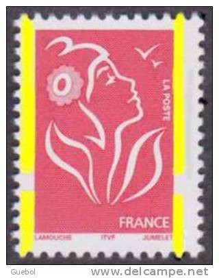 France Variété N° 3734 H ** Marianne De Lamouche - Légende ITFV - TVP Rouge - Phosphore à Cheval - Unused Stamps