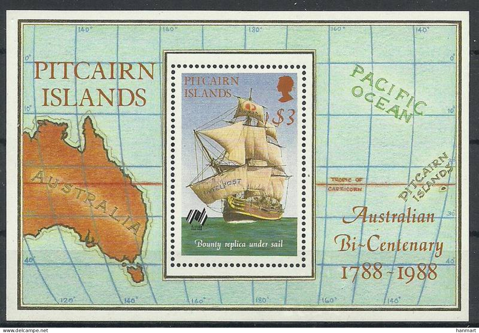 Pitcairn Islands 1988 Mi Block 9 MNH  (ZS7 PTCbl9) - Geographie