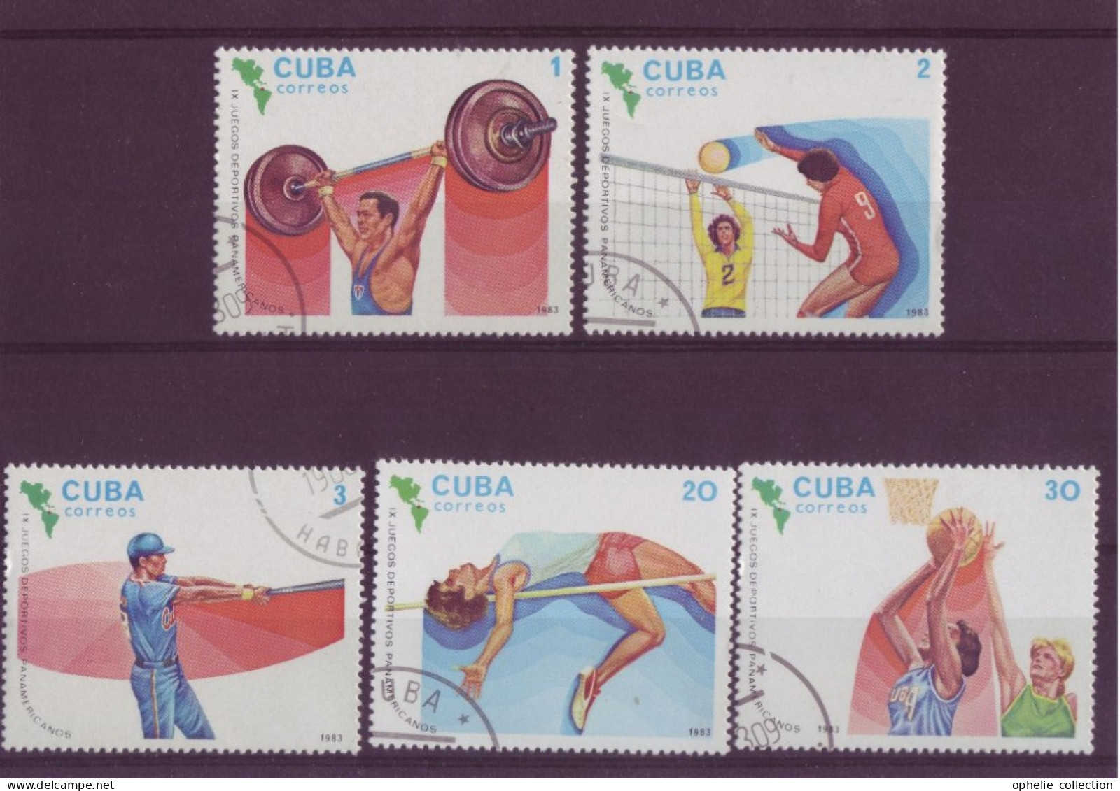 Amérique - Cuba - 1983 IX° Juegos Deportivos Panamericanos - 5 Timbres Différents - 6919 - Altri & Non Classificati