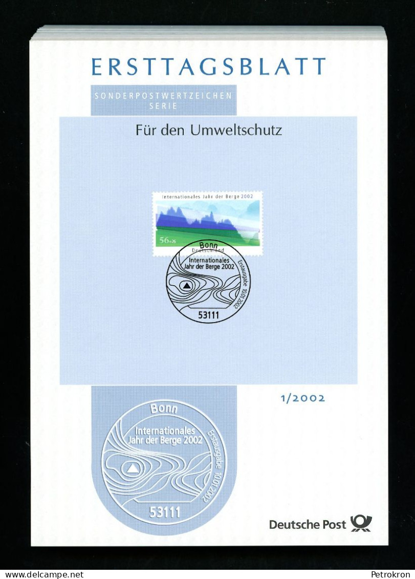 Bund BRD ETB Jahrgang 2002 Nassklebend Vollstempel Sonderstempel Komplett - Annual Collections