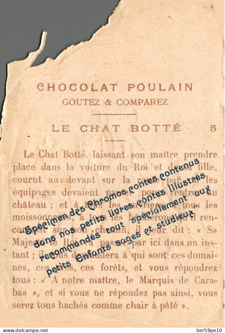 CHROMO CHOCOLAT POULAIN N°5 LE CHAT BOTTE - Poulain