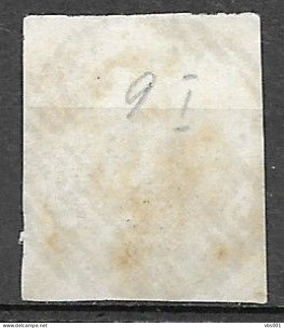 OBP12 Met 4 Randen (overal Nipt Of Geraakt) En Met Balkstempel P25 Charleroi (zie Scans) - 1858-1862 Medaillons (9/12)