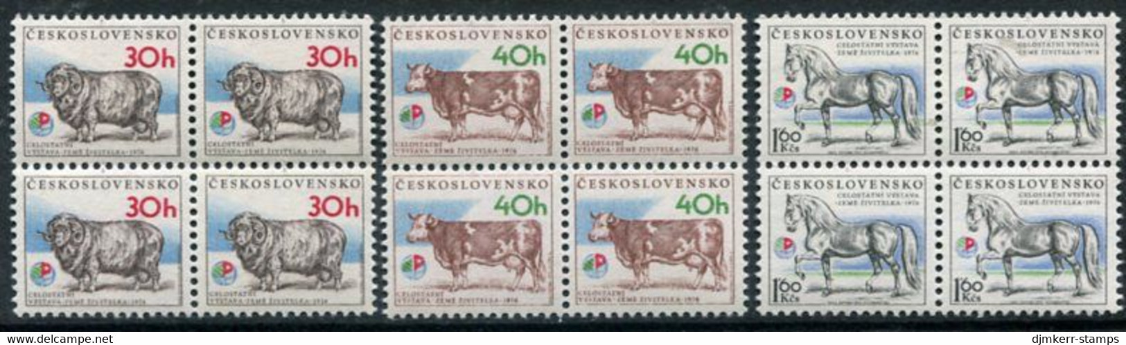 CZECHOSLOVAKIA 1976 Agricultural Exhibition Blocks Of 4 MNH / **. Michel 2336-38 - Nuovi