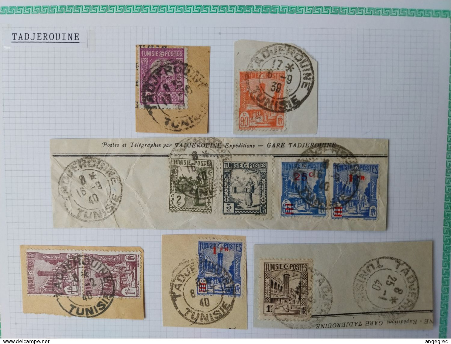 Tunisie Lot Timbre Oblitération Choisies Tadjerouine   Dont Fragment  Voir Scan - Used Stamps