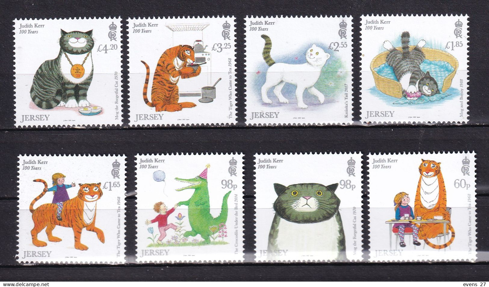 JERSEY--2023-JUDITH KERR ARTIST--CATS-BELOW FV-MNH - Jersey