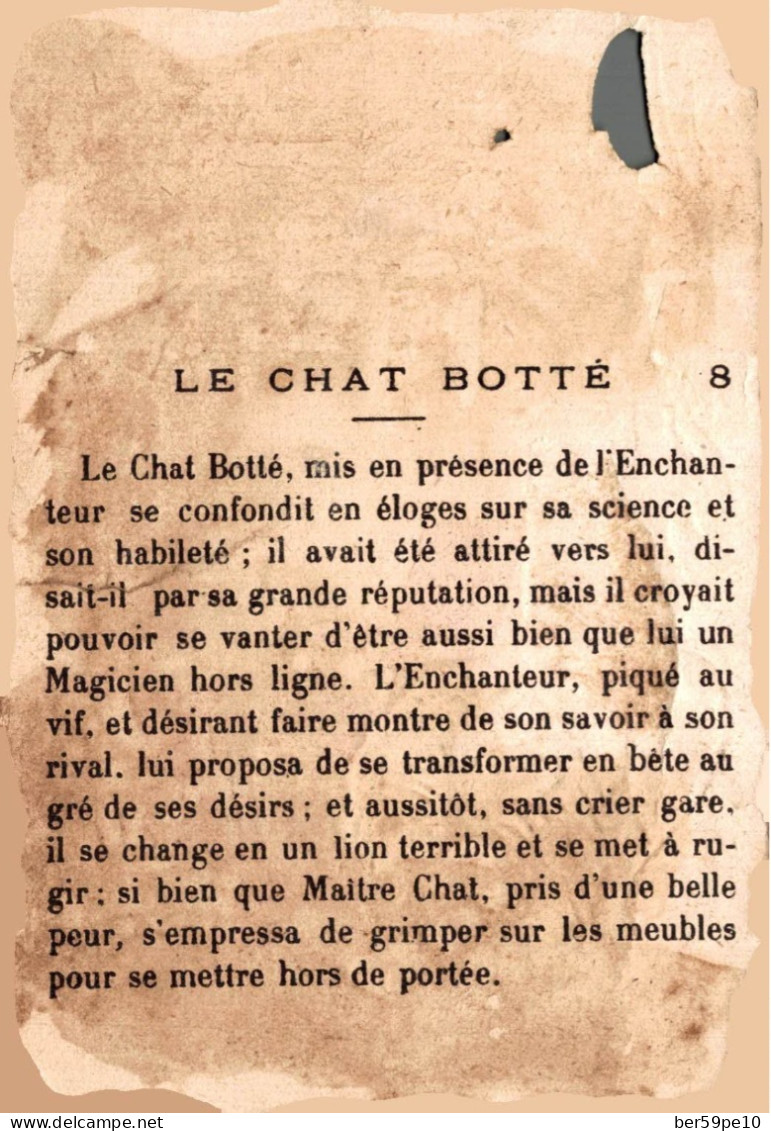 CHROMO CHOCOLAT POULAIN N°8 LE CHAT BOTTE - Poulain